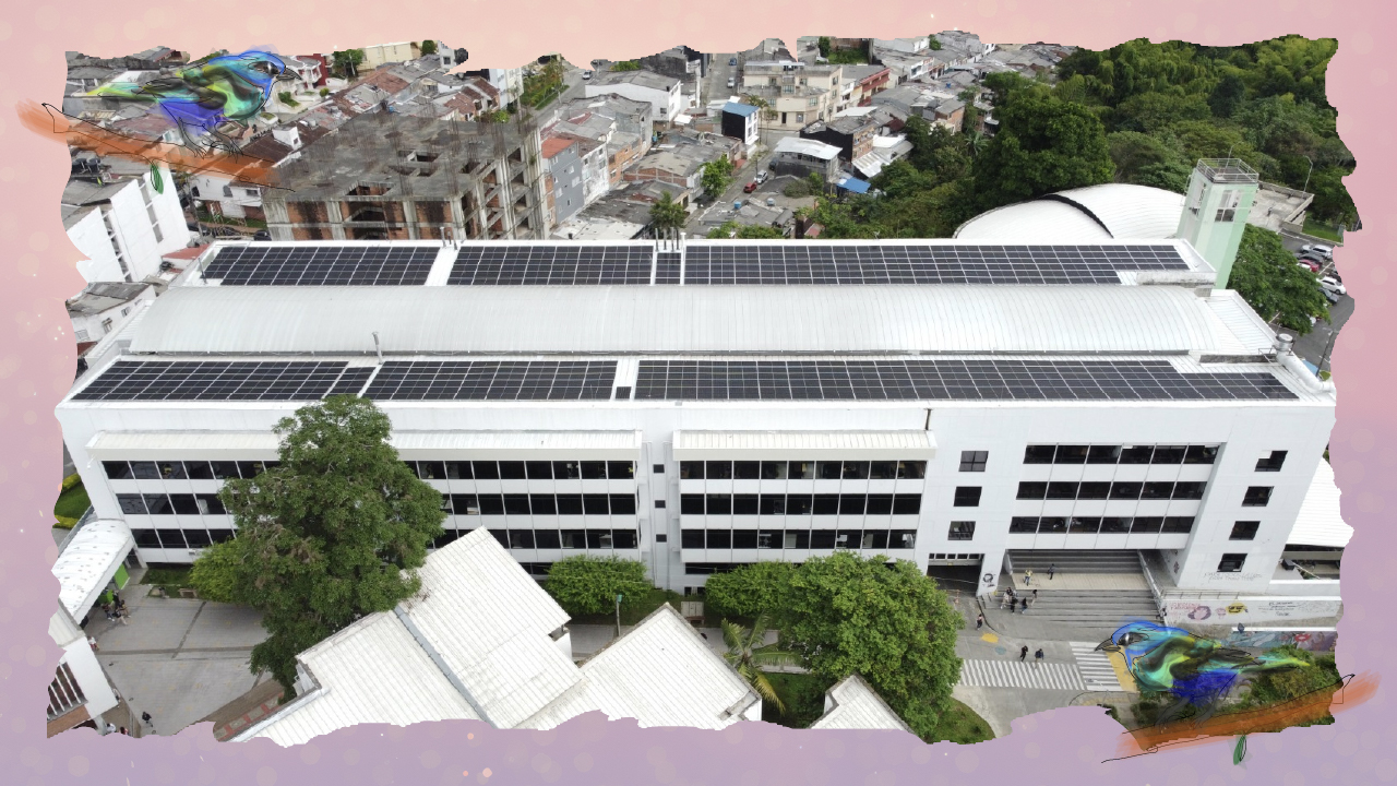 Vista aérea del edificio de las facultades de Ciencias Básicas y Ciencias Humanas de la Universidad del Quindío